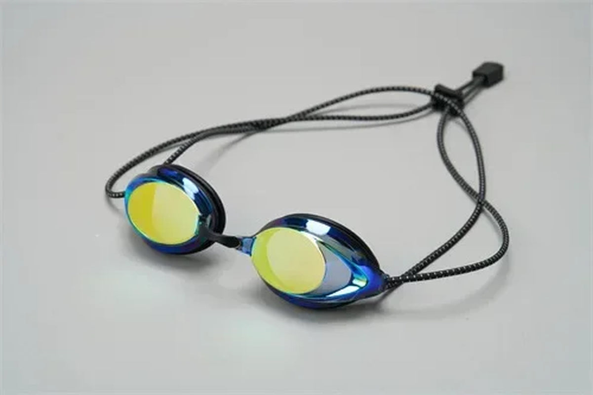 New Swimming Goggles Rope Head with Bright Color Electroplated Waterproof and Anti-Fog Goggles Adult Outdoor Swimming Glasses