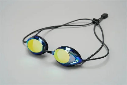 New Swimming Goggles Rope Head with Bright Color Electroplated Waterproof and Anti-Fog Goggles Adult Outdoor Swimming Glasses